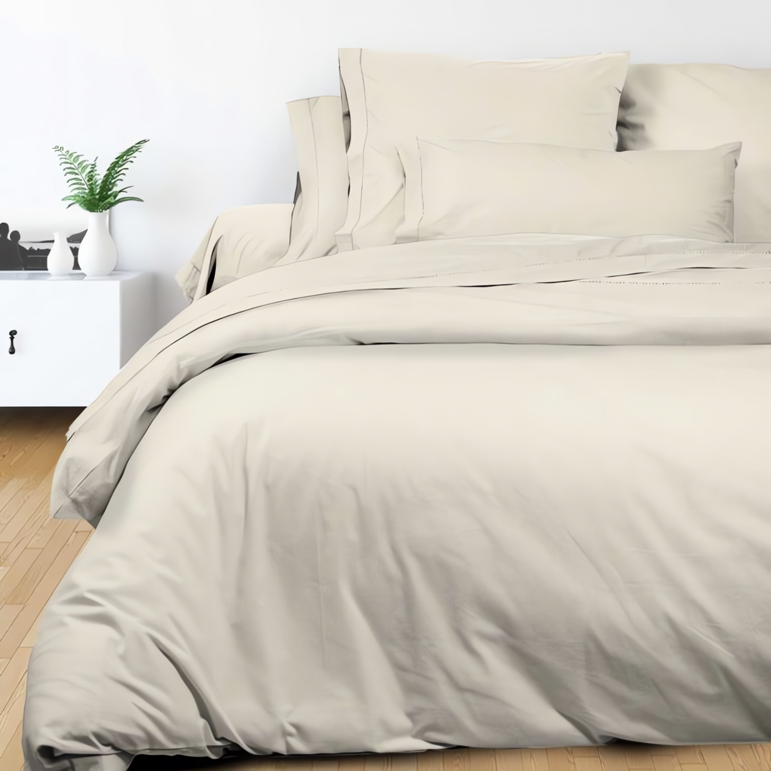 Couette chaude en duvet et percale biologique Camélia, CAMIF-220 x 240 cm