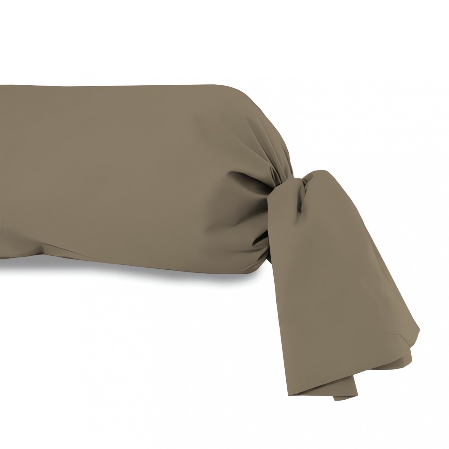 Taie de traversin 45x205 cm en coton 57 Fils SOLEIL D'OCRE taupe