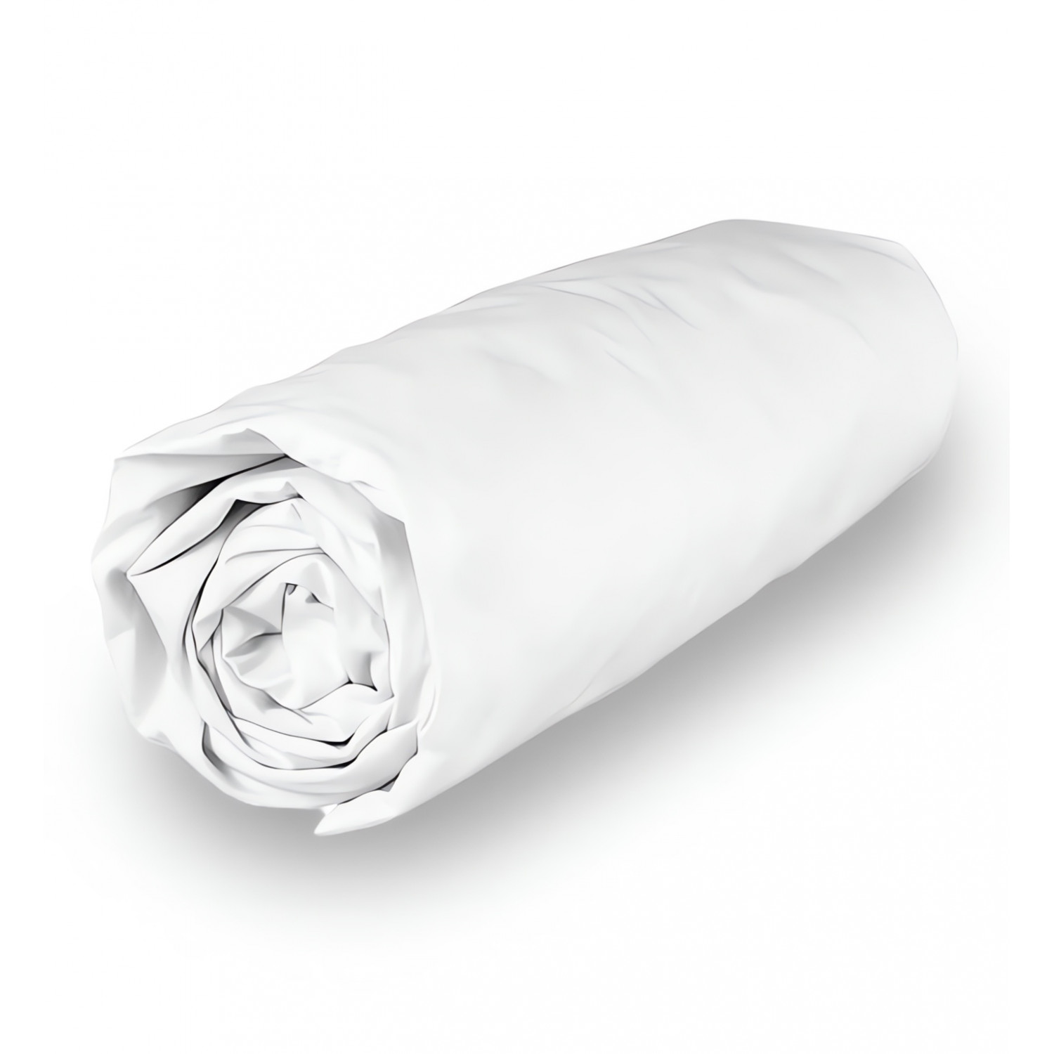 Drap housse en coton 160x200 cm PERCALE blanc, par Soleil d'ocre