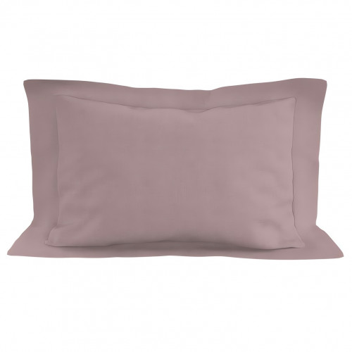 Taie d'oreiller 50x70 rectangle en Percale de Coton Lavé 80 fils Rose -  Linge de lit premium 100% Percale Lavé