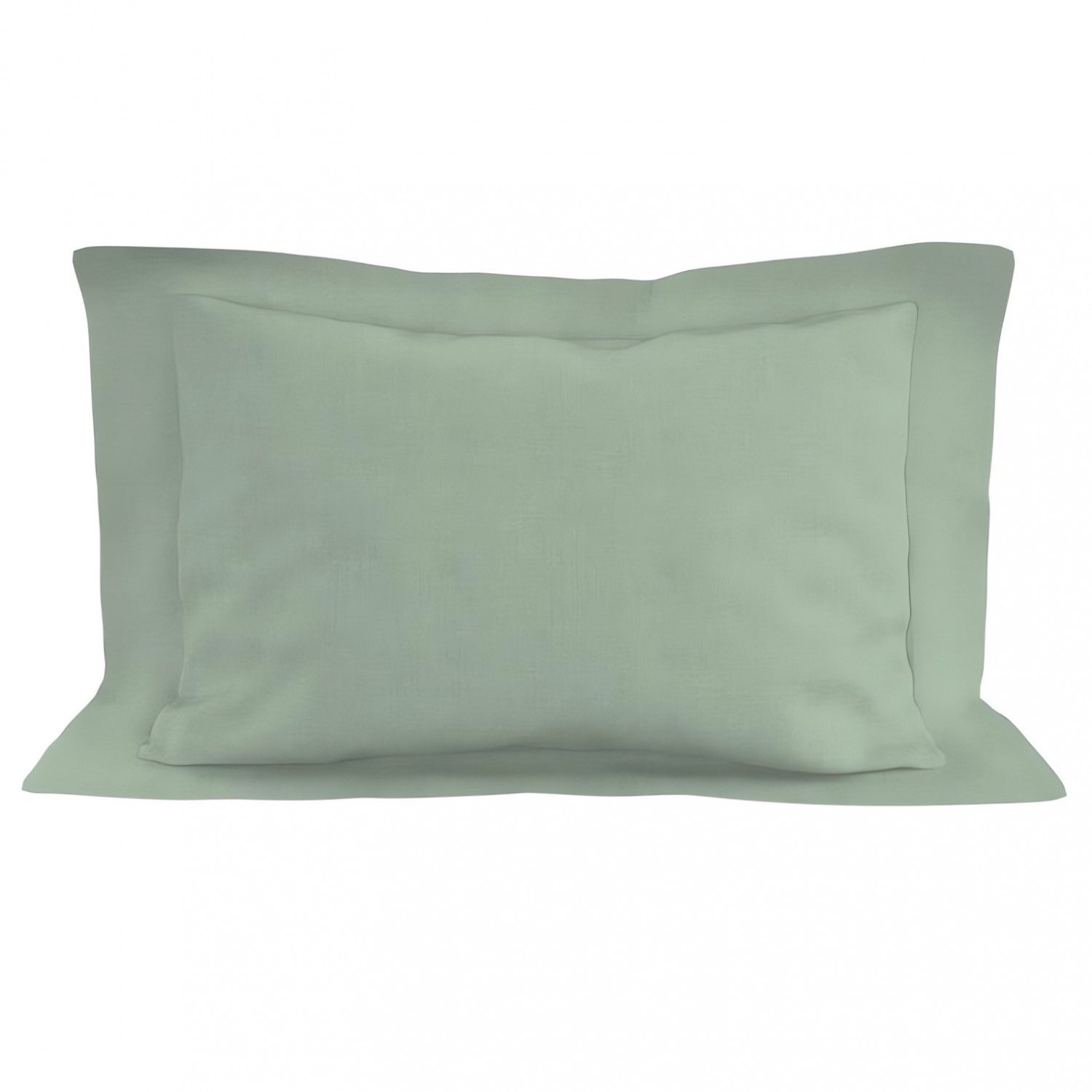 Taie d'oreiller en coton 57 fils 50x70 cm UNI vert d'eau, par Soleil d'ocre