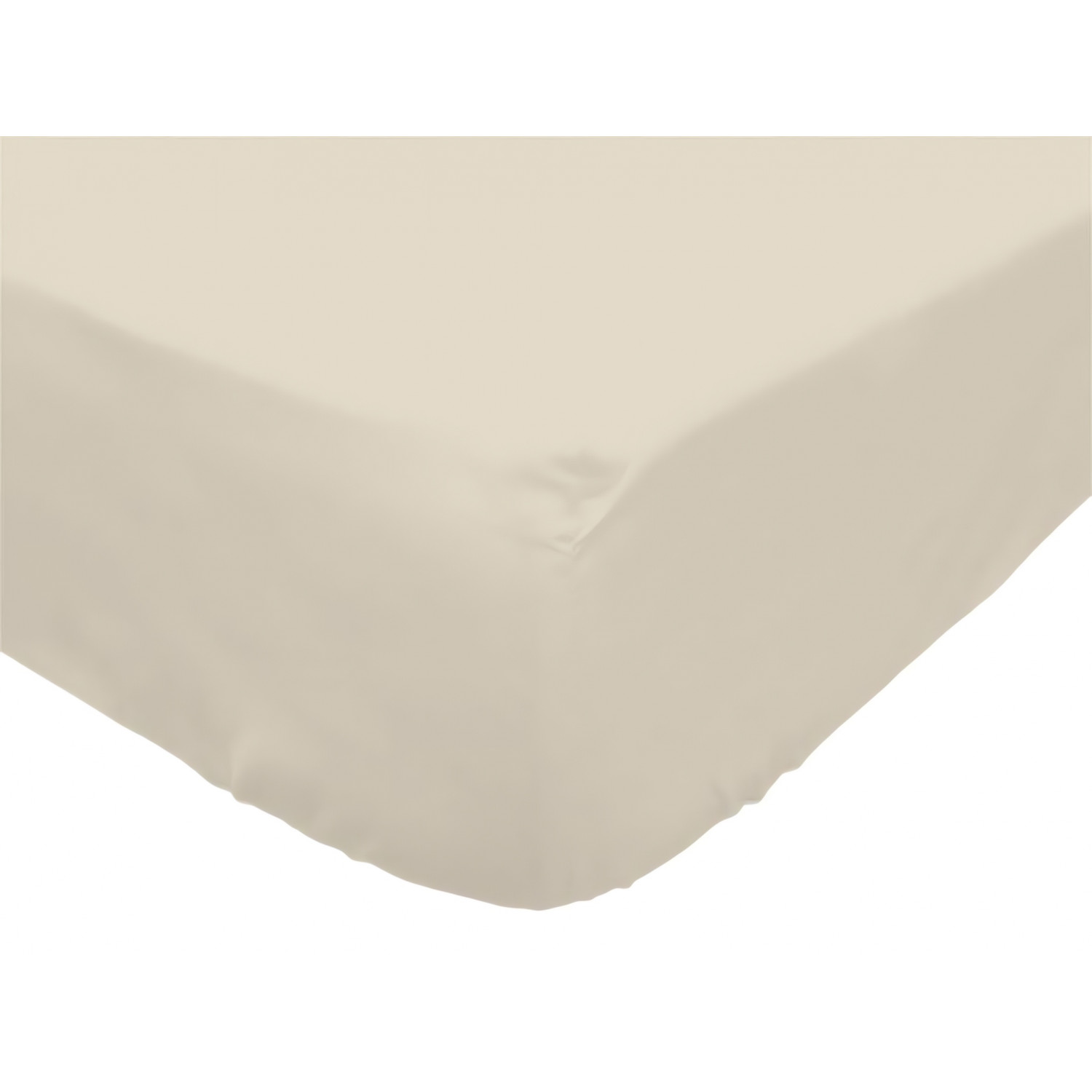 Soleil d'ocre Drap housse en coton 140x190 cm PERCALE blanc, par