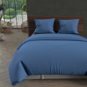 Tempcore Jeté de lit 3 pièces en microfibre légère et douce à motif  quadrilobe pour toutes les saisons, très grand lit, bleu marine, (1  couette, 2 taies d'oreiller) : : Cuisine et Maison