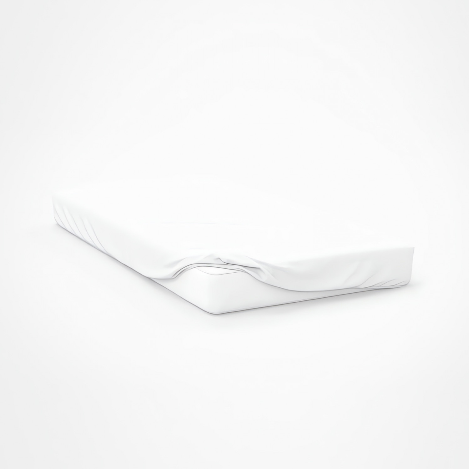 Drap housse en coton 57 fils 200x200 cm UNI blanc, par Soleil d'ocre