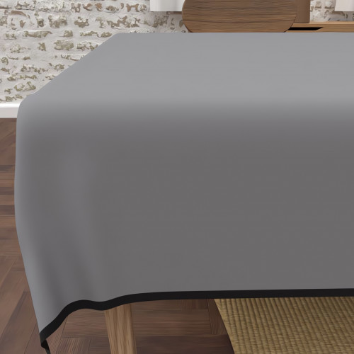 Nappe rectangle anti-tâches en microfibre lavée 140x300 cm BOHEME noir, par  Soleil d'Ocre