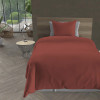 Parure housse de couette en microfibre lavée 140x200 cm BOHEME brique, par Soleil d'Ocre
