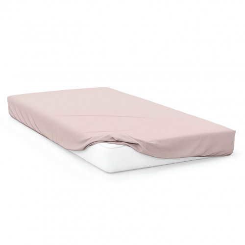 Drap housse en coton 57 fils 70x140 cm BEBE rose, par Soleil d'ocre