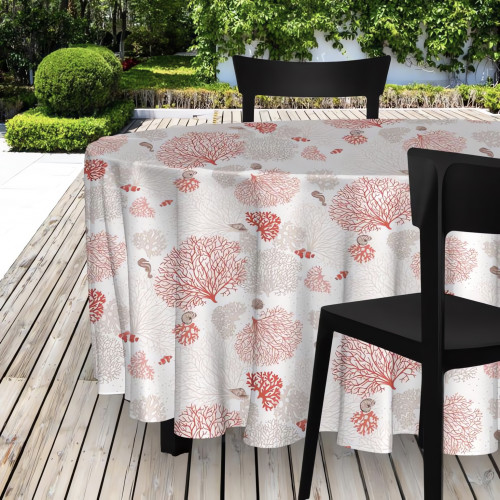 Nappe toile cirée ovale 140x240 cm CORAIL