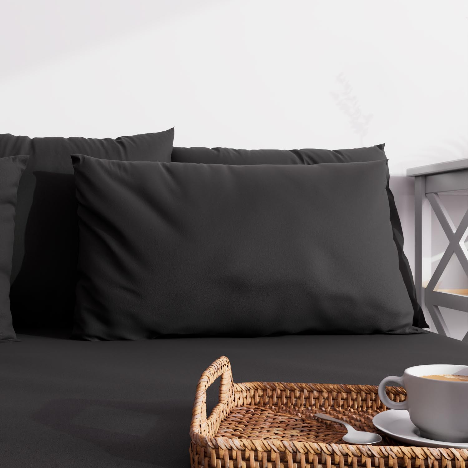 Taie d'oreiller 63X63 cm ZZZ noir - Achat & prix