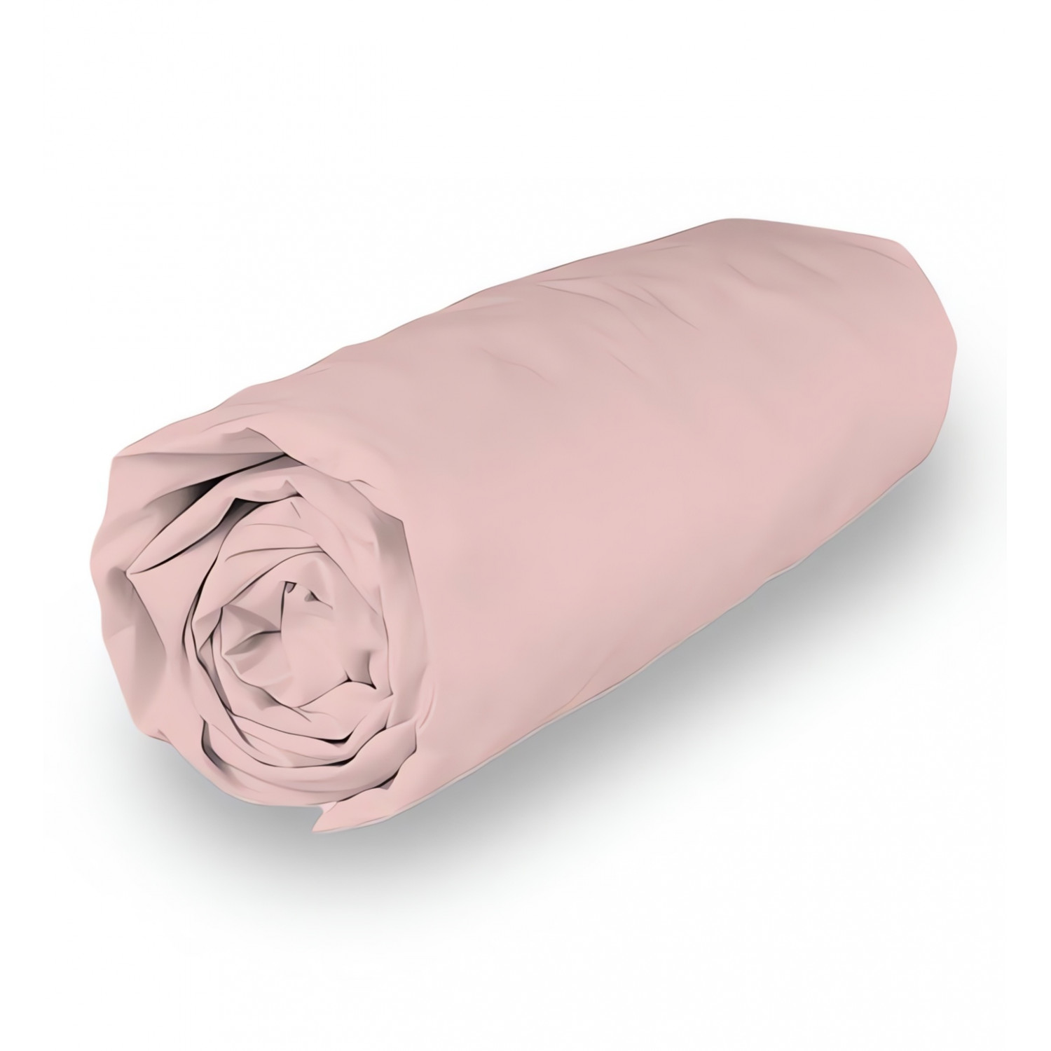 Drap housse en coton percale 160x200 cm CAMILLE rose, par Songe de Camille