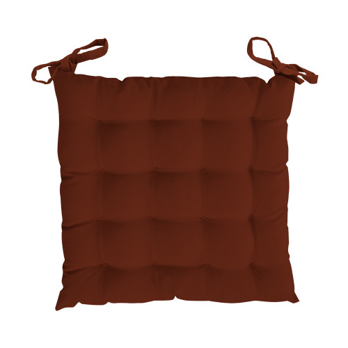Dessus de chaise capitonné en coton 40x40x5 cm PANAMA brique, par Soleil d'Ocre