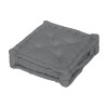 Coussin tapissier en coton 50x50x10 cm PANAMA gris, par Soleil d'Ocre