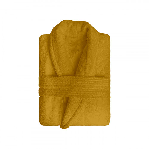 Peignoir en coton 500gr/m2 Taille S LAGUNE moutarde, par Soleil d'Ocre