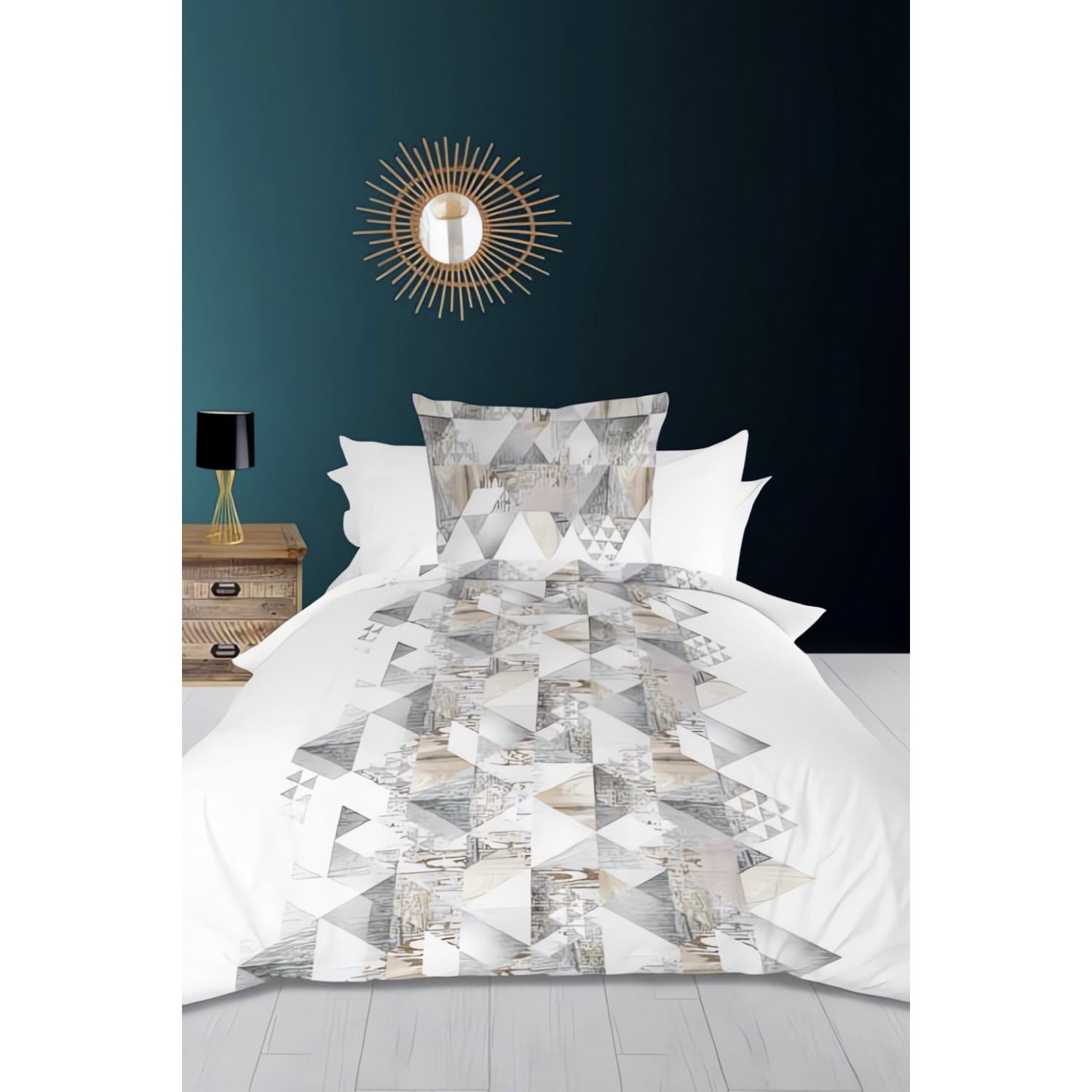 Housse de couette percale de coton 140x200 cm blanc