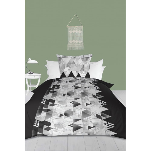 Jeté de lit jacquard en coton lavé 220x240 cm PABLO bambou, par Vend du Sud