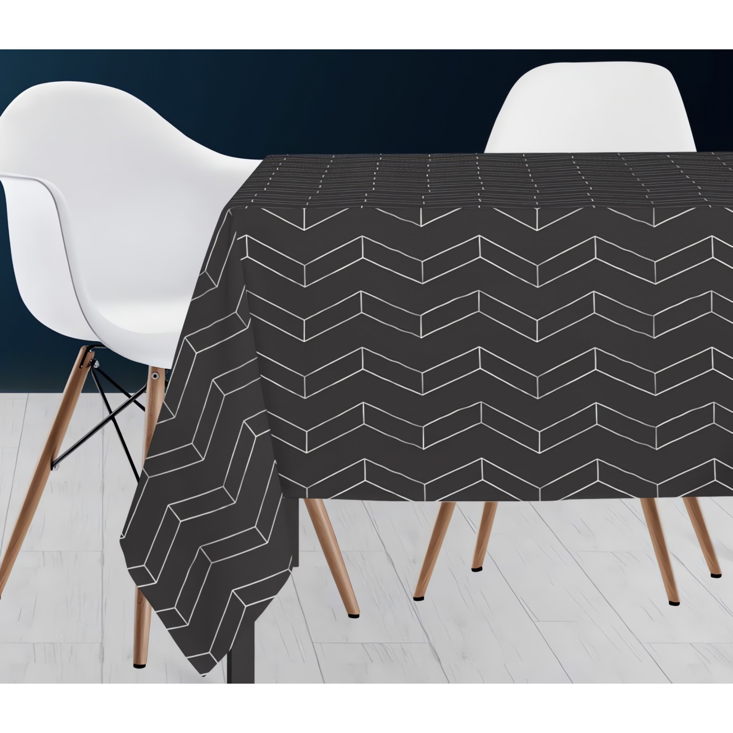 Nappe 180X180 cm SPACE gris, par Soleil d'Ocre