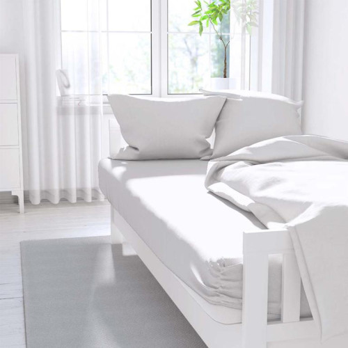 Drap housse uni 160x200 cm ZZZ blanc