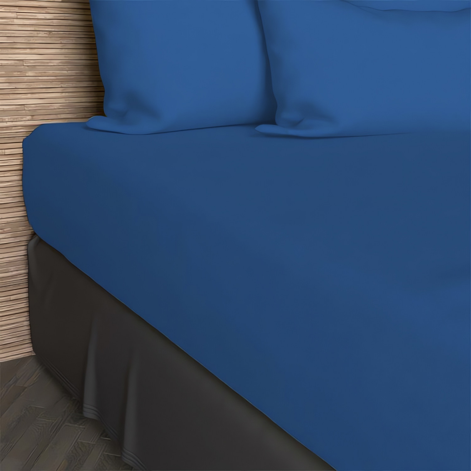 Drap housse 140x200 cm en coton 57 Fils SOLEIL D'OCRE bleu marine