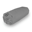 Drap housse en coton 90x190 cm PERCALE gris, par Soleil d'ocre