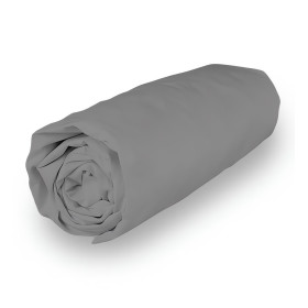 Drap housse en coton 180x200 cm PERCALE gris, par Soleil d'ocre