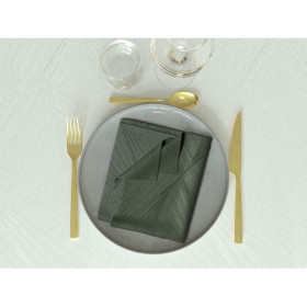 Lot de 3 serviettes 45x45 cm LUXURY vert, par Soleil d'Ocre