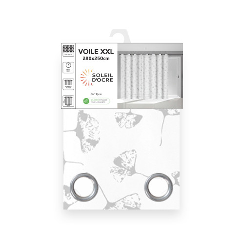 Voilage à oeillets baie vitrée 280x250 cm...