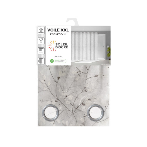 Voile à oeillets baie vitrée 280x250 cm OSAKA,...