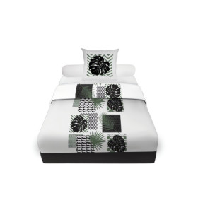 Parure de draps 180x290 cm en coton PALMERA Blanc, par...