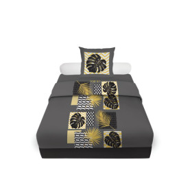 Parure de draps 180x290 cm en coton PALMERA Anthracite,...
