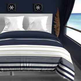 Couette imprimée 240x220 cm MARIN bleu, par Soleil d'ocre