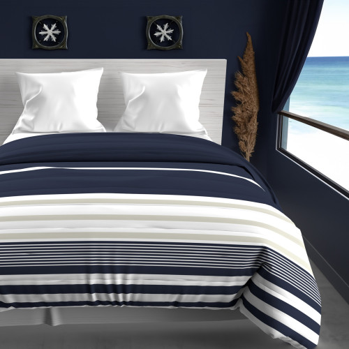 Couette imprimée 240x220 cm MARIN bleu, par...