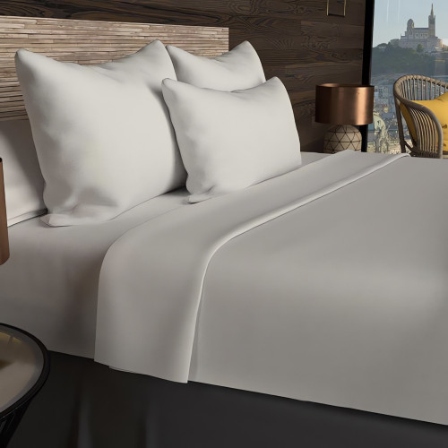 Drap housse en coton 57 fils 140x200 cm UNI...