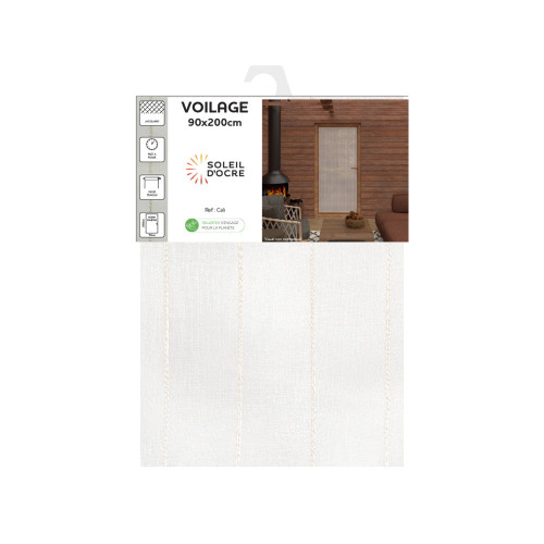 Voilage porte-fenêtre 90x200 cm CALI, par...