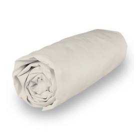 Drap housse en polycoton 90x190 cm PERCALE lin, par...
