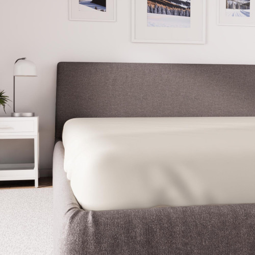 Drap housse en polycoton 90x190 cm PERCALE lin,...