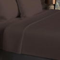 Drap plat en coton 57 fils 180x290 cm UNI brun, par Soleil d'ocre