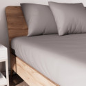 Drap housse en coton 160x200 cm JERSEY gris, par Soleil d'ocre