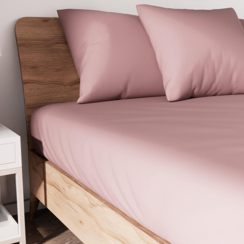 Drap housse en coton 160x200 cm JERSEY vieux...