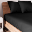 Drap housse en coton 160x200 cm JERSEY noir, par Soleil d'ocre
